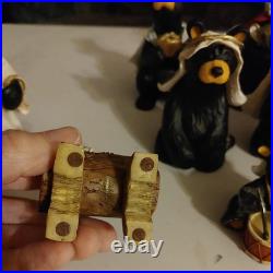 Bearfoots Nativity Set 13 pc Set Jeff Fleming Christmas Resin Bears see notes