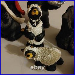 Bearfoots Nativity Set 13 pc Set Jeff Fleming Christmas Resin Bears see notes