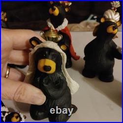 Bearfoots Nativity Set 13 pc Set Jeff Fleming Christmas Resin Bears see notes