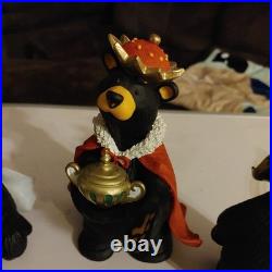 Bearfoots Nativity Set 13 pc Set Jeff Fleming Christmas Resin Bears see notes