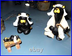 Bearfoots Nativity Set 7 pc Set Jeff Fleming Christmas Resin Bears