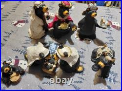 Bearfoots Nativity Set 8 pc Set Jeff Fleming Christmas Resin Bears