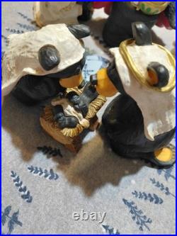 Bearfoots Nativity Set 8 pc Set Jeff Fleming Christmas Resin Bears