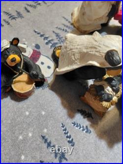 Bearfoots Nativity Set 8 pc Set Jeff Fleming Christmas Resin Bears