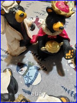 Bearfoots Nativity Set 8 pc Set Jeff Fleming Christmas Resin Bears