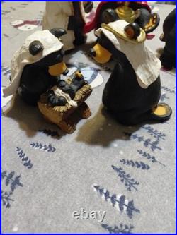 Bearfoots Nativity Set 8 pc Set Jeff Fleming Christmas Resin Bears