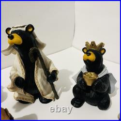 Bearfoots Nativity Set Jeff Fleming Big Sky Carvers 13 Pc Bears