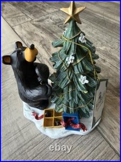 Bearfoots Preparing the Tree Bear Figurine Jeff Fleming 1992 Resin 7in Big Sky