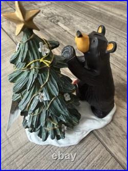 Bearfoots Preparing the Tree Bear Figurine Jeff Fleming 1992 Resin 7in Big Sky