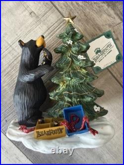 Bearfoots Preparing the Tree Bear Figurine Jeff Fleming 1992 Resin 7in Big Sky