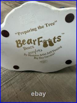 Bearfoots Preparing the Tree Bear Figurine Jeff Fleming 1992 Resin 7in Big Sky