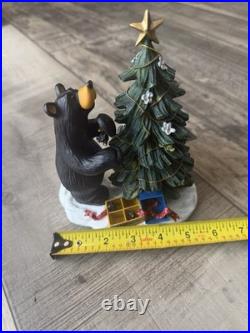 Bearfoots Preparing the Tree Bear Figurine Jeff Fleming 1992 Resin 7in Big Sky