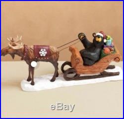 Bearfoots Santa's Sleigh Figurine Jeff Fleming Big Sky Carvers #B5070004