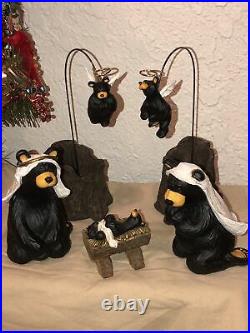 Beartivity Bearfoots Jeff Fleming Big Sky Carvers Complete 7 Piece Nativity Set