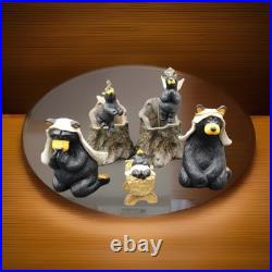 Beartivity Bearfoots Jeff Fleming Big Sky Carvers Complete 7 Piece Nativity Set