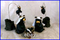Big Sky BEARFOOTS Black Bear Nativity Set Beartivity Christmas Jeff Fleming 7pc