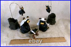 Big Sky BEARFOOTS Black Bear Nativity Set Beartivity Christmas Jeff Fleming 7pc