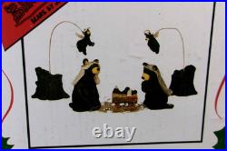 Big Sky BEARFOOTS Black Bear Nativity Set Beartivity Christmas Jeff Fleming 7pc
