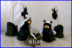Big Sky BEARFOOTS Black Bear Nativity Set Beartivity Christmas Jeff Fleming 7pc