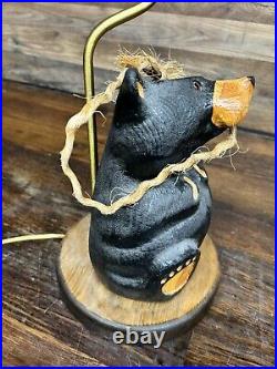 Big Sky Bear Carvers Jeff Fleming Hand Carved Table Lamp 24 Tall HARD TO FIND
