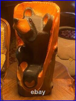 Big Sky Bear Carvers Jeff Fleming Hand Carved Table Lamp 30 Tall