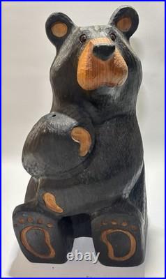 Big Sky Bear Jeff Fleming Big Sky Carvers Black Bear Holding Flag 13