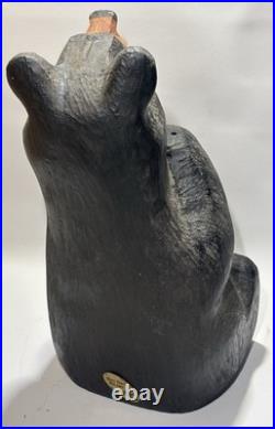 Big Sky Bear Jeff Fleming Big Sky Carvers Black Bear Holding Flag 13