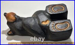 Big Sky Bear Jeff Fleming Big Sky Carvers Black Bear Holding Flag 13