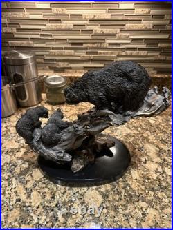 Big Sky Bear MARC PIERCE SCULPTURE SIGNED 2006 HOME SCHOOLED Black Bears BIG S