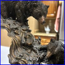 Big Sky Bear MARC PIERCE SCULPTURE SIGNED 2006 HOME SCHOOLED Black Bears BIG S