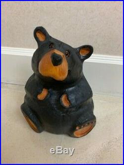 Big Sky Bear in Solid Wood Carved and Painted 10 H x 8 W x 5 D