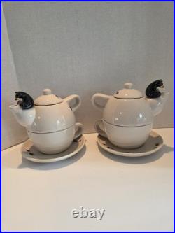 Big Sky Bearfoots Teapots, Lot Of 2