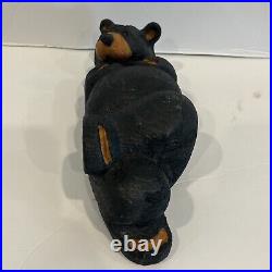 Big Sky Bears Carved Pine Jeff Fleming Lounging Relaxing Black Bear Figurine 10