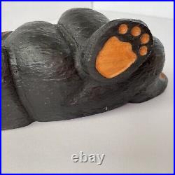Big Sky Bears Carved Pine Jeff Fleming Lounging Relaxing Black Bear Figurine 10
