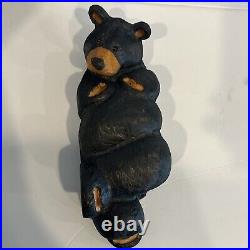 Big Sky Bears Carved Pine Jeff Fleming Lounging Relaxing Black Bear Figurine 10