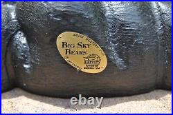 Big Sky Bears Carved Pine Jeff Fleming Lounging Relaxing Black Bear Figurine 10