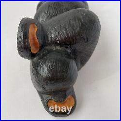 Big Sky Bears Carved Pine Jeff Fleming Lounging Relaxing Black Bear Figurine 10