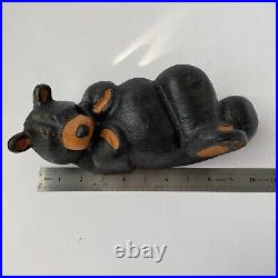 Big Sky Bears Carved Pine Jeff Fleming Lounging Relaxing Black Bear Figurine 10
