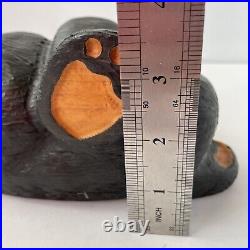 Big Sky Bears Carved Pine Jeff Fleming Lounging Relaxing Black Bear Figurine 10