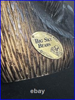 Big Sky Bears Carved Wooden Bear Sculpture Jeff Fleming Montana USA 15 Vintage
