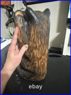 Big Sky Bears Carved Wooden Bear Sculpture Jeff Fleming Montana USA 15 Vintage