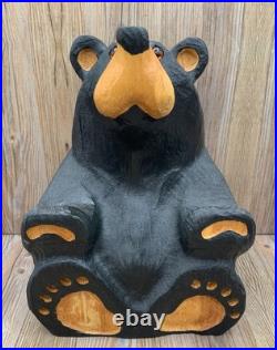 Big Sky Bears Carved Wooden Bear Sign Holder Sculpture Jeff Fleming Montana 10