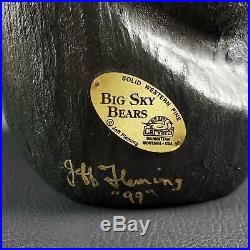 Big Sky Bears Carvers Jeff Fleming 1999 Solid Western Pine BEAR Signed by Artist