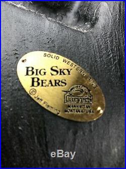 Big Sky Bears Carvers Pine Wood Fireplace Climbing Black Bear Jeff Fleming 23