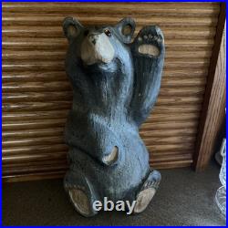 Big Sky Bears Jeff Fleming Wood Carved Bear Montana Gray Grizzly 12 inches