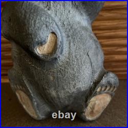Big Sky Bears Jeff Fleming Wood Carved Bear Montana Gray Grizzly 12 inches