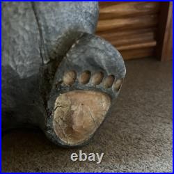 Big Sky Bears Jeff Fleming Wood Carved Bear Montana Gray Grizzly 12 inches