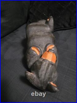 Big Sky Bears Jeff Flemming Solid Wood 11 Laying Down On Back Leg Crossed