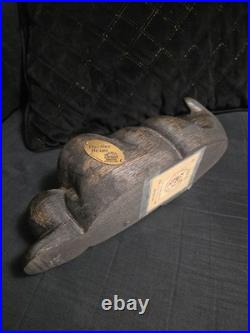 Big Sky Bears Jeff Flemming Solid Wood 11 Laying Down On Back Leg Crossed