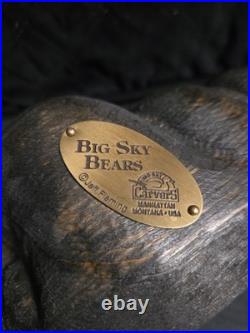 Big Sky Bears Jeff Flemming Solid Wood 11 Laying Down On Back Leg Crossed